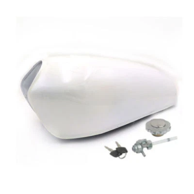 Réservoir d'essence à essence blanc 9L 2.4Gal rétro pour Honda CG125 - Photo 1/2