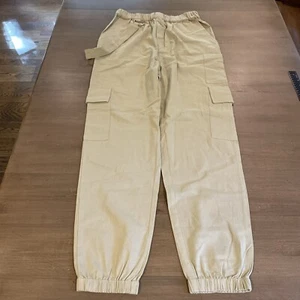 Missguided Damen Jogginghose Gr. 2 Khaki Cargo Taschen Streetwear Lagenlook - Bild 1 von 9