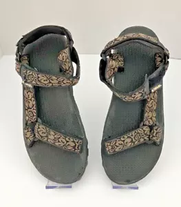 Teva Women's Size 9 Original Universal Shoc Pad Sandals Brown/Black Flowers - Picture 1 of 10