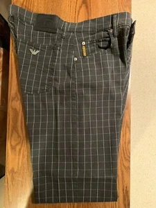 Armani Jeans Men's Black Checkered Jeans Size 34 / 32 Vintage Giorgio Armani - Picture 1 of 6