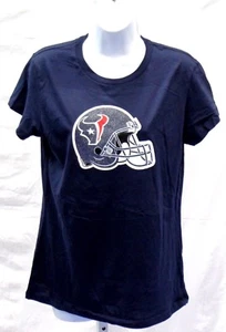 Houston Texans Football Ladies Helmet Short Sleeve T-Shirt Large Navy - Picture 1 of 1