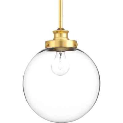 Progress Lighting Penn 1-Light Natural Brass Pendant with Clear Glass - Image 1 of 4