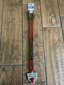 Chicago Bulls Mardi Gras Beads Team Emblem Necklace NBA License Sports - Picture 1 of 4