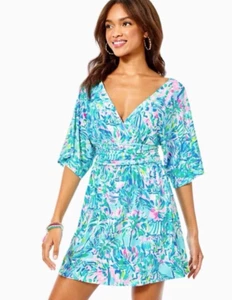 LILLY PULITZER SIZE LARGE PARIGI SKORT ROMPER *CABANA COCKTAIL* HTF - Picture 1 of 5