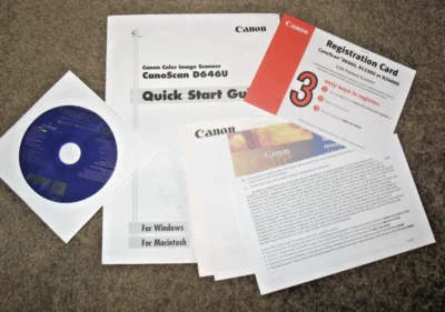 Canon CanoScan D6460 Scanner Setup Installation CD-ROM, Guide, Registration Card - Image 1 of 3