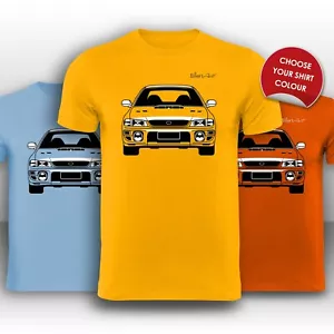 Subaru Impretza STi Front View Super Cool hand printed T-Shirt - Picture 1 of 11