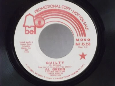 Al Green,Bell 258,"Guilty",US,7" 45,1975 PROMO, sweet soul classic,Mint- - Image 1 of 2