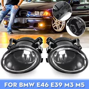 Pair Front Fog Light Lamps For BMW 3 Series E46 5 Series E39 M3 M5 98-04 - Picture 1 of 8