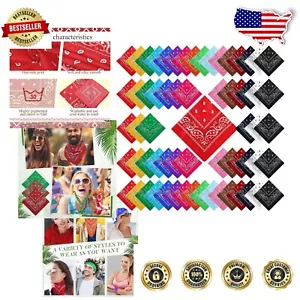 Vibrant 150-Piece Bandana Set - Soft Polyester Head Scarves for All Occasions - Picture 1 of 8