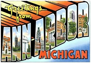 Greetings From Ann Arbor MI Fridge Magnet - Picture 1 of 1