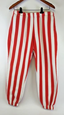 Wisconsin Badgers Red & White Striped Heavy Fleece Sweatpants Corn Fed WDT Sz L - Image 1 of 4