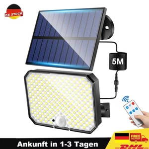 LED Solarleuchte mit Bewegungsmelder Außen Solar Lampe Fluter Sensor Strahler DE - Bild 1 von 11