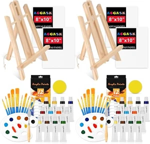 Painting Kits for Adults, Acrylic Water Paints Canvas Easel Set, 56 Pcs Sip and - Picture 1 of 8