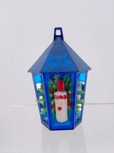 Vintage Jewel Brite Laterne Diorama Weihnachtsschmuck Kerze und Grün - Bild 1 von 9