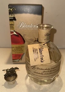 Blanton's Single Barrel Bourbon Whiskey Empty Bottle w/ Cork Letter T + Box - Picture 1 of 10