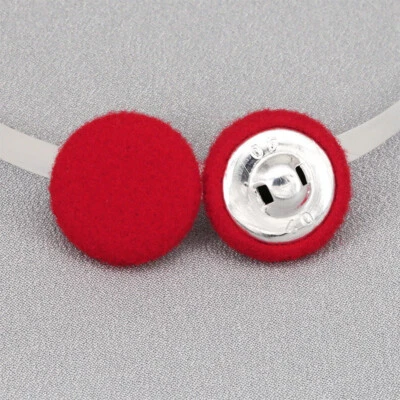 Cashmere Wool Fabric Covered Dome Metal Loop Aluminum Buttons Coat Sweater Diy - Image 1 of 4