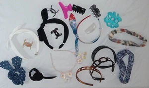 Fasce per capelli cravatte clip varietà fantasia lotto nuove n leggermente usate 19 pezzi - Foto 1 di 6