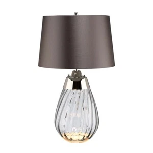 Lampada da Tavolo Comodino Lato Vetro Metallo H 60,5 CM Scrivania - Foto 1 di 1
