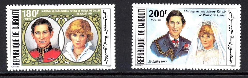 Boda real Djibouti 529-530 MNH 1981 Foto 1 de 1