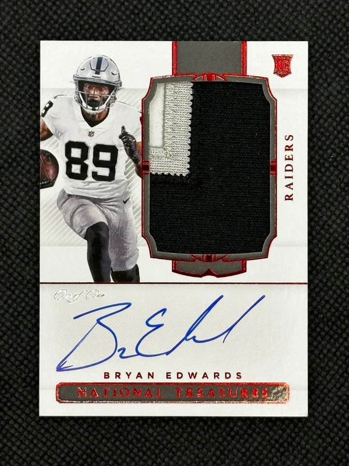 2020 National Treasures Bryan Edwards RPA 1/1 Raiders Saints - Image 1 of 2