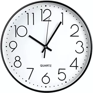 12 Inch Wall Clock Modern Non-Ticking Silent Quartz Decorative with Large Number - Picture 1 of 12