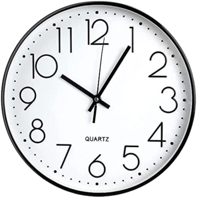 12 Inch Wall Clock Modern Non-Ticking Silent Quartz Decorative with Large Number - image 1 of 4