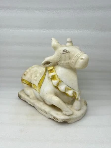 Vintage Big Heavy Stone Worship Nandi Statue Old Stone Shiva Ride Nandi Statue - Picture 1 of 7
