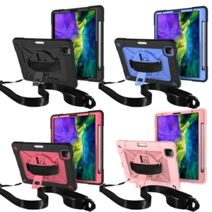 For iPad 5 6th Pro 9.7" Mini 1 2 3 Heavy Duty Hard Kids W/Strap Case Stand Cover - Picture 1 of 30