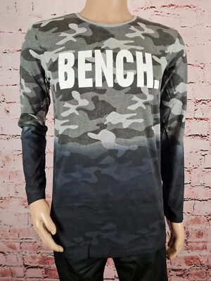 Bench Jungen Langarm Shirt AOP+dipdy T-Shirt Grau Allover Größe 140/146-176/182 - Bild 1 von 4