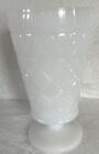 Vintage White Milk Glass Diamond Design Pedistal Drinking Glass