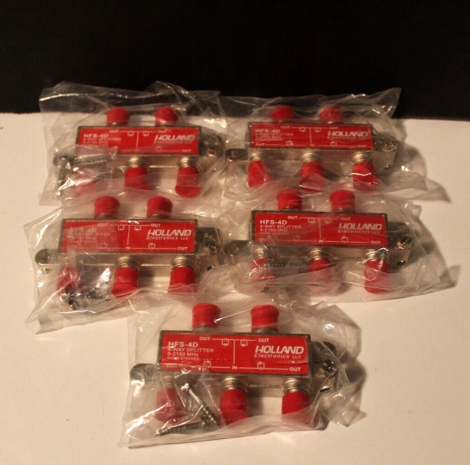 DISH APPROVED DBS SATELLITE TV 4-WAY SPLITTER 2 GHz Holland Electronics HFS-4D