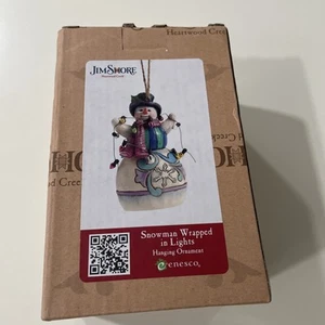 Jim Shore Snowman Wrapped in Lights Hanging Ornament Christmas New 4055125FD - Picture 1 of 5