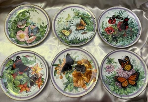 6 Butterfly Garden Hamilton Collection by Paul J Sweany 9.25” Collector Plates - Picture 1 of 13