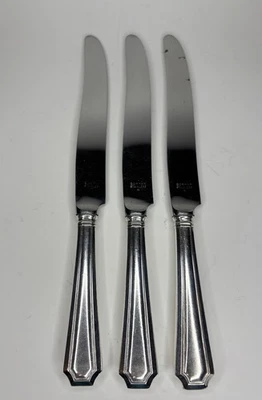 Gorham Fairfax Cuchillos Huecos Plata Esterlina Nuevos Franceses 8 3/4" con Mono - Juego de 3 Foto 1 de 4