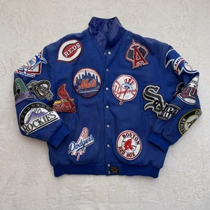 Chaqueta de béisbol Jess Hamilton MLB 3XL para hombre azul lana equipo logotipo parche abrigo a presión - Imagen 1 de 16