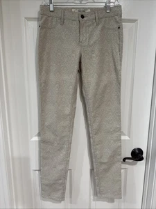 Abercrombie & Fitch Damen Gr. 4 Skinny Hose beige strukturiert geblümt - Bild 1 von 9