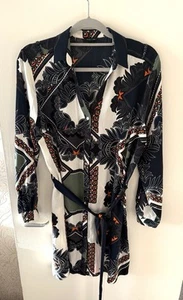 River Island Floral Belted Shirt Dress Size Uk 16 - Picture 1 of 6