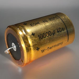 10000uF 40V axial - ROEDERSTEIN EGM Axial 50mOhm Elko Kondensator - 10.000uF NOS - Picture 1 of 4