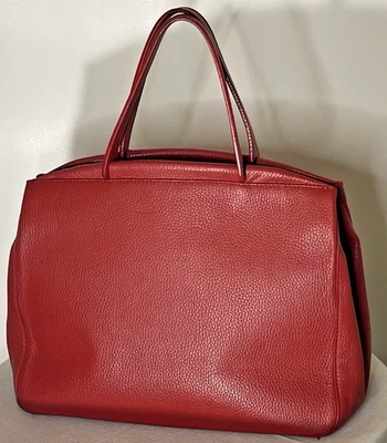 Bolso de Mano Claudia Firenze Cuero Rojo Asa Superior -Bolso de Hombro Hecho en Italia Foto 1 de 4
