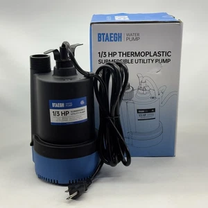 Sump Pump, 1/3 HP 2400GPH Submersible Utility Water Pump, Thermoplastic Portable - Picture 1 of 11
