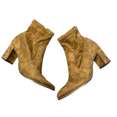 Nine West Faux Suede Brown Nuella Pointed Toe Boots Women’s 6.5 M - Image 1 of 4