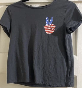 Old Navy T-Shirt Girls X-Large 14-16 Age Gray USA Graphic Print - Picture 1 of 3