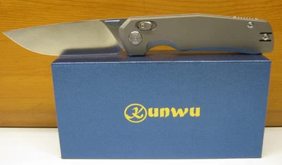 Kunwu X-TAO XT Lock Titanium Folding Elmax Pocket Knife X703T Nr Mint - Image 1 of 4