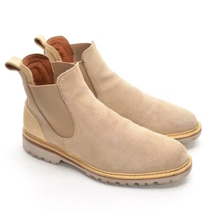 Men Allen Edmonds Discovery Chelsea Boots 7.5 3E Parchment Suede Pull Up Shoes - Picture 1 of 8