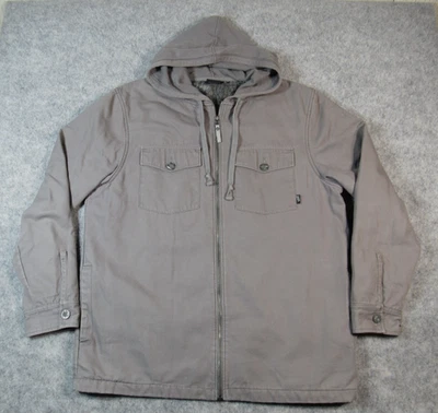 Vans Canvas Drill Chore Coat Hooded Jacket Grunge Skater Insulated Size XL Gray - Image 1 of 4