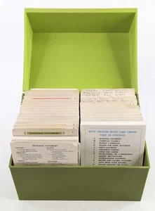 Juego de biblioteca de tarjetas de recetas Betty Crocker de colección - Caja de recetas de aguacate 1971, de colección - Imagen 1 de 17