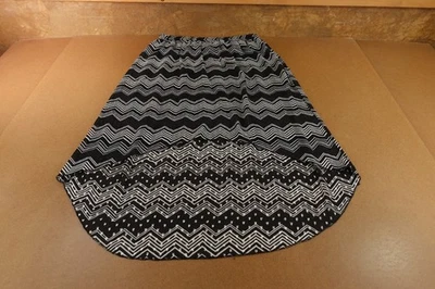 No Boundaries Juniors XL (15-17) Black White Printed Pull On High Low Hem Skirt - Image 1 of 4