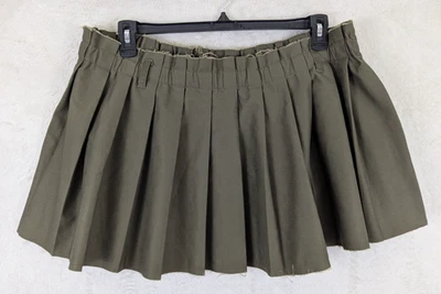 Nueva Minifalda Dividida por H&M talla XL plisada bordes crudos verde militar 0863 Foto 1 de 4