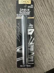 Loreal Lineur Intense Felt Tip Liquid Eyeliner, 690 Carbon Black, 0.05 fl oz-NEW - Picture 1 of 4