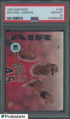 1994 Skybox Emotion #100 Michael Jordan Chicago Bulls HOF PSA 10 GEM MINT - Image 1 of 2